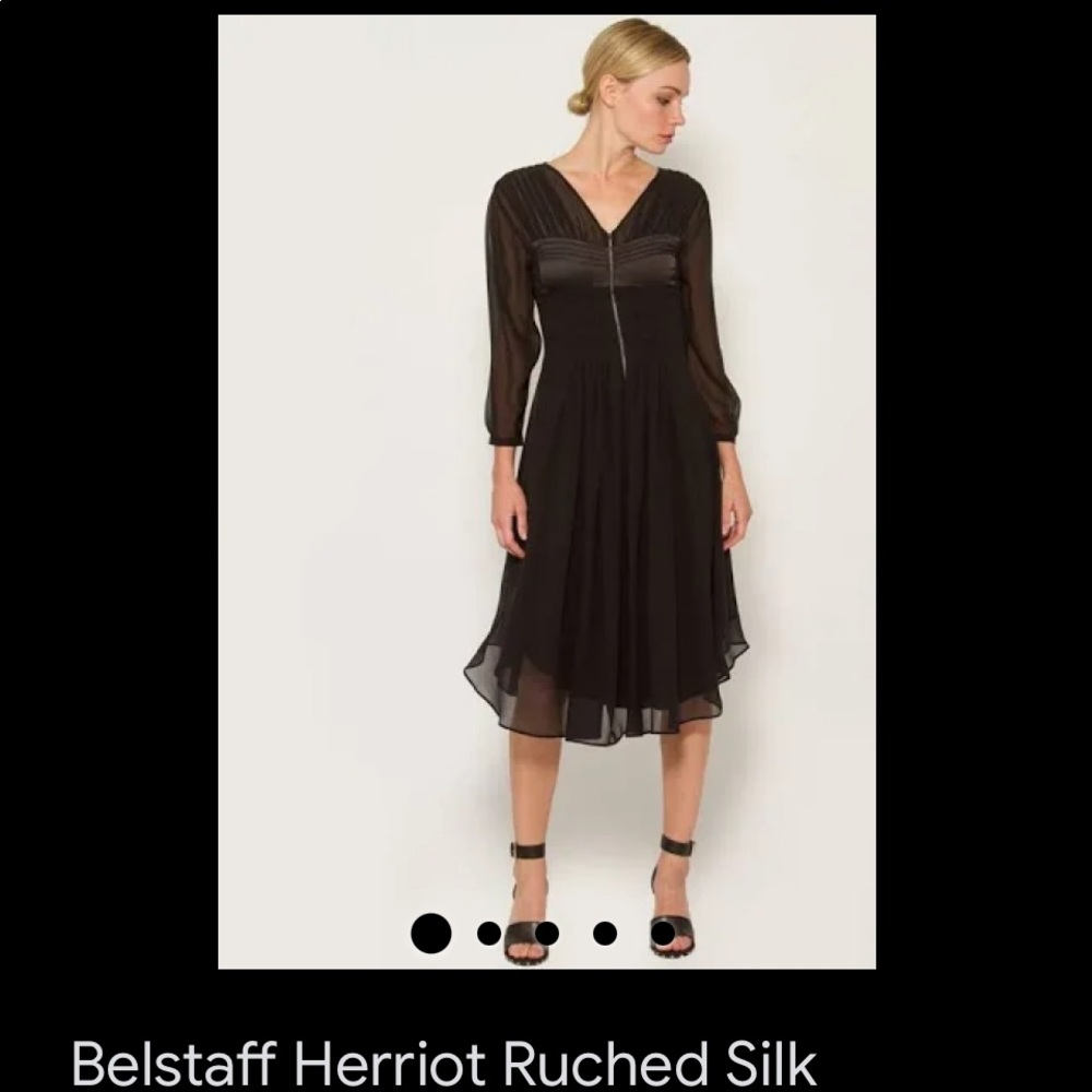 Belstaff Herriot Ruched Silk Georgette Dress (ivory) size 38